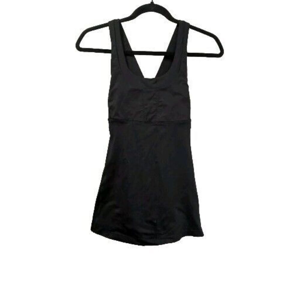 Lululemon Womens Cross Back Tank Size 6 Black Athletic Running Pilates Yoga